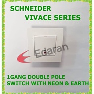 SCHNEIDER VIVACE KB31D20NE 20A 1G DOUBLE POLE SWITCH WITH NEON & EARTH