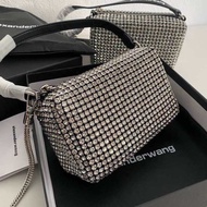 กระเป๋าถือ ALEXANDER WANG Medium Heiress Rhinestone Mesh Pouch Bag