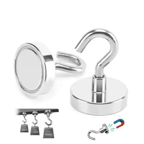 1/5/8PCS Strong Neodymium Magnetic Hook Sucker Metal 12kg 5Pounds Diameter 20mm Magnets Quick Hook S