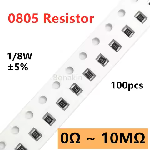 100pcs 0805 5% SMD resistor 0R10R20R22R100R120R200R330R470R510R1K1.5K2.2K3.3K4.7K5.1K10K12K15K20K22K