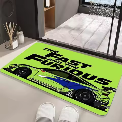 VIKAMA Fast and Furious Sports Car Doormat Paul Walker Eclipse Non-Slip Washable Rug for Man Cave, G