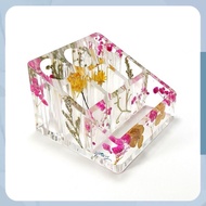 Square lipstick tray with transparent epoxy resin dried flower pattern makes a meaningful birthday g