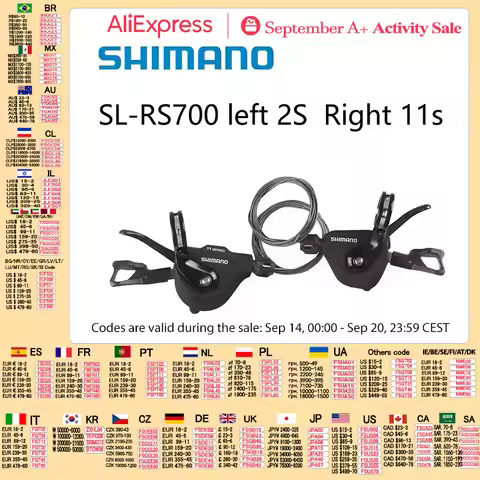 SHIMANO 105 SL RS700 Black Shifter Right 11Speed Left 2Speed Shift Lever Flat Bar Road Bicycles SHIM