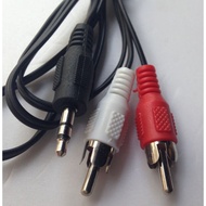 3.5mm Headphone Jack PLUG to 2 RCA Phono Male Stereo Audio Cable Adapter lg