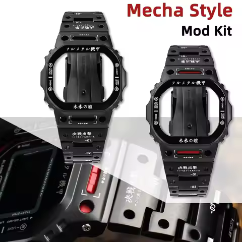 DW5600 Upgrade MechWarrior Stainless Steel Case watch band for Casio DW5600 GMW-B5000 GW-B5600 Modif