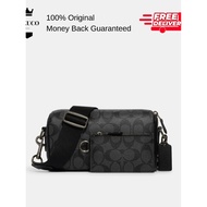 [Luxuco] COACH Axel Crossbody In Signature Canvas CJ674 Sling Bag Black