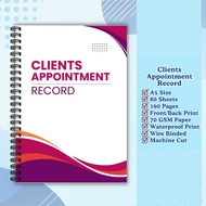 A5 Client Appointment Record Booklet Notebook