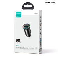 JOYROOM JR-CCN04 USB+USB-C 60W mini Metal Car Charger