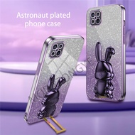For OPPO Reno 4Z 5G Case Electroplating Colorful Luxury Soft Glitter TPU Cell phone Back Cover OPPO Reno4Z Phone Case rabbit Kickstand