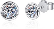 moissanite stud earring for women men 0.6ct 1ct round diamond ear studs d colorl moissanite earrings