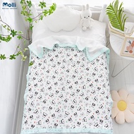 Chăn Mền Xô Muslin 4 Lớp Bo Viền Molli 100x120cm chất dày đẹp êm ái cho bé Bebi123