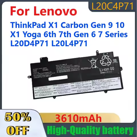 3610mah L20C4P71 L20M4P71 Battery For Lenovo ThinkPad X1 Carbon Gen 9 10 X1 Yoga 6th 7th Gen 6 7 Ser