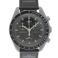 【日本直送】OMEGA Mission to the Moon 手錶 Swatch × Omega S033M100 陶瓷×尼龍 石英 黑色錶盤【二手】