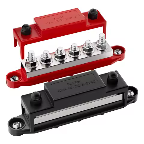 400A Bus Bar 12V Power Distribution Block 6 x 5/16" (M8) Terminal Studs 12 Volt Marine Bus Bar Posit