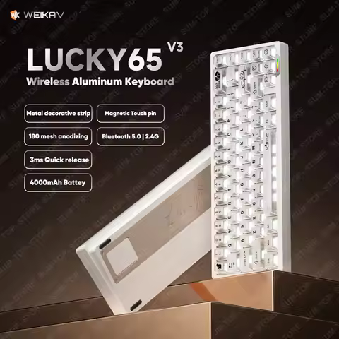 Lucky65 V3 Lucky65 V2 NUT65 Sugar65 Weikav Mechanical Keyboard Aluminum 3-Mode Rgb Hot Swappable Cus