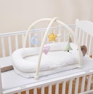 嬰兒床卡通熊床中床防壓可攜式可摺疊遊戲床哄睡床仿生搖籃床套裝