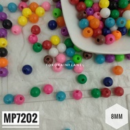 mp7202 mote / manik kapur bulat 8mm warna cerah (1 bks isi 45 butir)