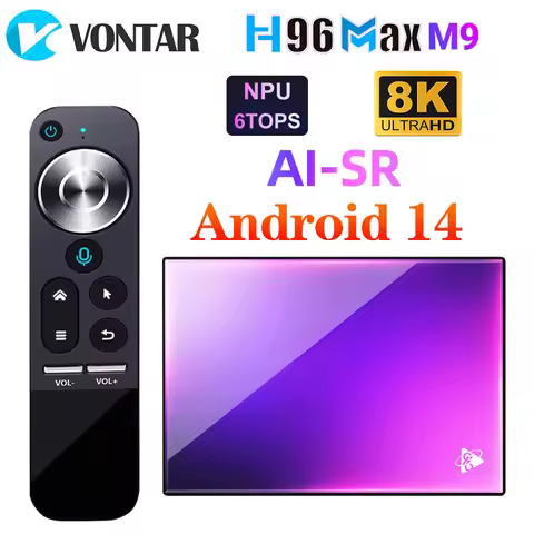 H96 MAX M9 AI-SR TV Box Android14 Rockchip RK3576 Quad Cortex A72 + Super Resolution 8K Video Decodi