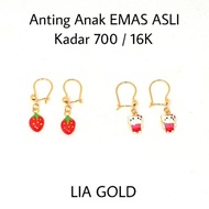 Anting Anak Emas Asli Kadar 700 / 16K Mas Lia Gold Bekasi