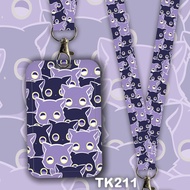 UNGU Purple Cat Meow Nametag Holder – Cute ID Card & Photocard Holder | Cute Meow Cat Motif Card Hol