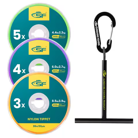 SF 30/75/100m Fly Fishing Tippet Line Clear Nylon Monofilament with Holder Leader Trout 0X 1X 2X 3X 