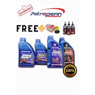 PETROLPENN SEMI FULLY  ENGINE OIL 4T FREE OIL FILTER  MINYAK HITAM KHAS UNTUK RS150/RS-X/MOTOR YANG 
