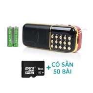 [KHÔNG THẺ HOẶC KÈM THẺ] Loa nghe đài BKK K51 chức năng FM/USB/TF/Tai nghe/Đèn pin - dung lượng pin 
