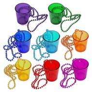 HARRIETT 5Pcs Bachelorette Party Shot Glasses, Hanging Colorful Shot Glass on Beaded Necklace, Fashi