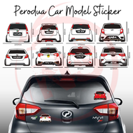 Perodua Car Model Sticker(❌No Plat) Myvi/Bezza/Aixa/Viva/Alza/Myvi2018/Axia/Ativa/Aruz-Rear Car Stic