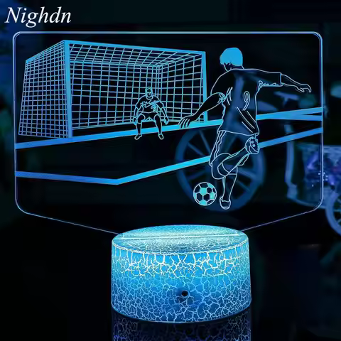 3D Soccer Lamp LED Night Light for Kids 7/16 Color Changing Soccer Toys Lights Birthday Christmas Gi