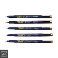Sakura Micron Pigma (005, 01, 03, 05, 08) black pigment ink