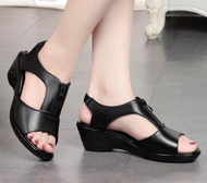 Kingdom_Fashion Wedges หนัง แท้ รองเท้า รองเท้าแตะรัดส้นผู้หญิง รองเท้าแฟชั่นผญ ใส่สบาย  หนังแท้ รองเท้าส้นสูง รองเท้าแฟชันผญ TT00473