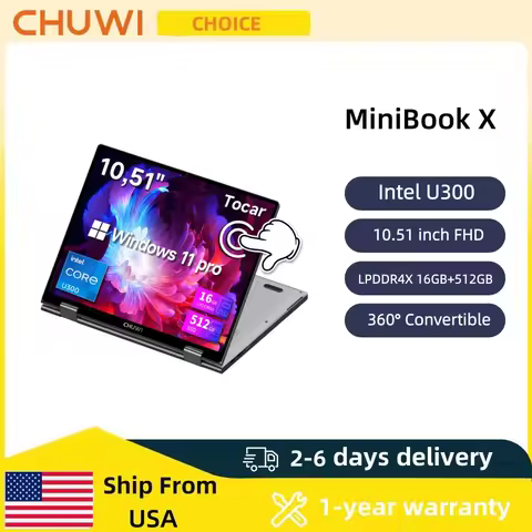 CHUWI MiniBook X Touch Screen Tablet Laptop 2-in-1 Intel U300 16GB LPDDR5 512G SSD 10.51'' 2K FHD No