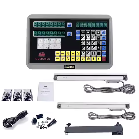 New GCS900-2D 2 Axis DRO Digital Readout AC110V/220V Display and 2 Pcs 50-1000mm Linear Scale Encode