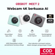 Webcam 4K OBSBOT Meet 2 untuk PC dengan Sensor 1/2", Pembingkaian AI & Fokus Auto, Mod Kecantikan, R