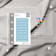 Mini Sticker Sheet Tracking Stickers Water Tracking 1 Line 8 Water Droplet Colored Background