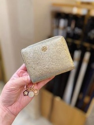 正💖 Tory Burch 新款 Emerson 金蔥短夾