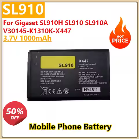 Brand New High Quality 3.7V 1000mAh Mobile Phone Battery SL910 Cordless x447 for Gigaset SL910H SL91