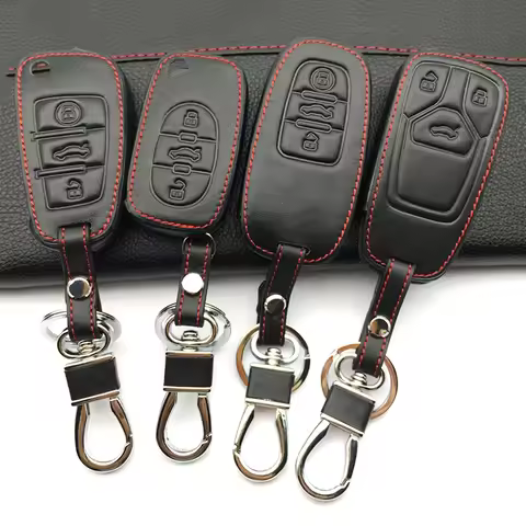 Hot Sale Super Quality 100% Leather Key Cover Case for Audi Q3 Q5 Sline A3 A5 A6 C5 A4 B6 B7 B8 TT 8