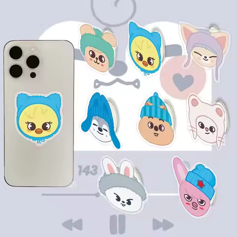 K-POP Stray Kids SKZOO Cartoon Acrylic Airbag Avatar Mobile Airbag Retractable Bracket SKZOO Star Pe