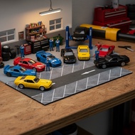 KRMK DIORAMA PARKING LOT PAD 1 STREET PARK64/ For Diecast PARKING Diorama 1/64 Diecast