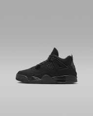 Jordan 4 Retro 'Black Cat' Younger Kids' Shoes