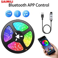 Saimili 1-5M RGB Led Strip Light Bluetooth App 5V USB Tape Flexible Ribbon Diode Tape for TV Backlig