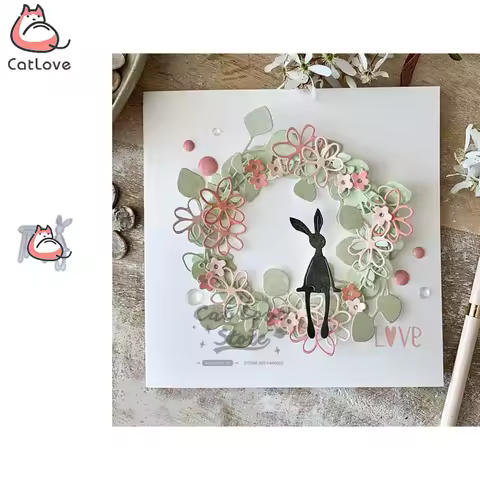 Rabbit Sitting Animal Metal Cutting Dies Scrapbooking Stencil Die Cuts Card Making Decorative Craft