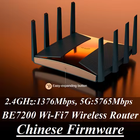 4* 2.5G RJ45 WAN/LAN Ports BE7200 7200Mbps WiFi7 Wireless Mesh Router Dual-Frequency Wi-Fi 7 802.11b