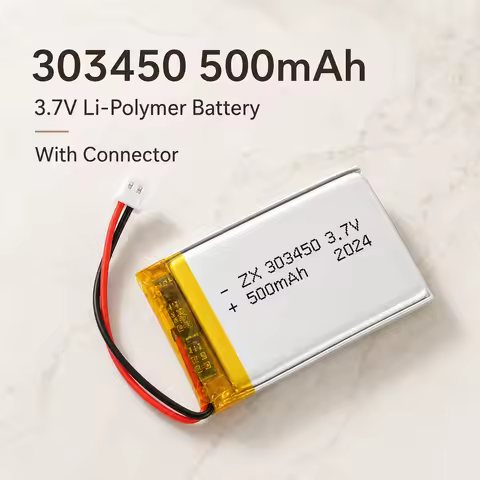 3.7V 500mAh 303450 LiPo Rechargeable Lithium Polymer Battery Cell for DVD Player Driving Recorder GP