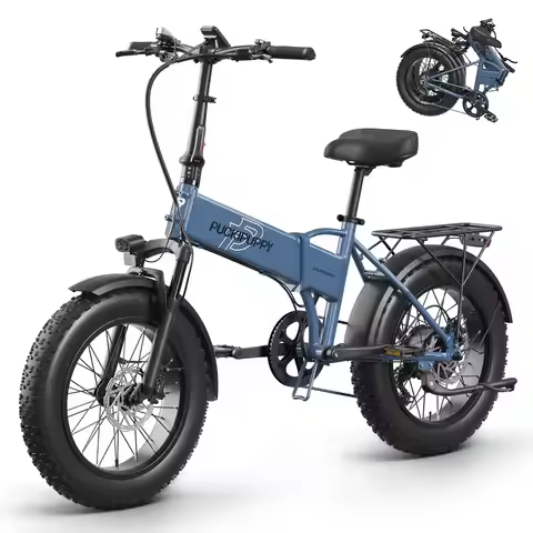 PUCKIPUPPY Dachshund Folding Electric Bicycle 960W Peak Motor 48V 15Ah Battery Electric Bike Foldabl