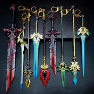 Genshin Impact Keychain Artifact Stainless Steel Sword Saber Display