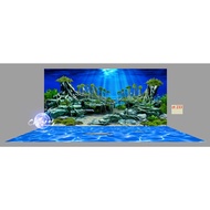 3d painting. stickers for aquariums, arowana fish tanks (back painting)
