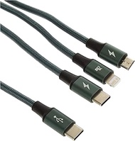 Baseus CAMLT-SC06 Rapid Series Type-C to C+L+C PD 3-in-1 Fast Charging Data Cable, 20W, 1.5m, Green